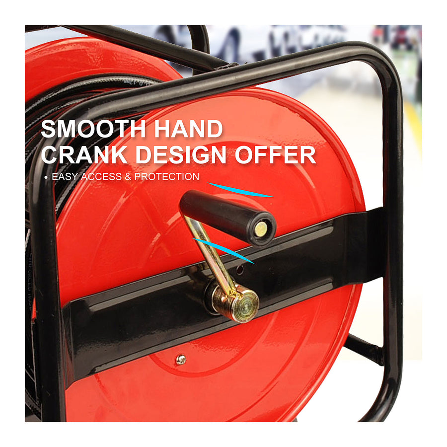CleanSkin Air Hose & Manual Reel Assembly on Swivel Base - 30 Metre
