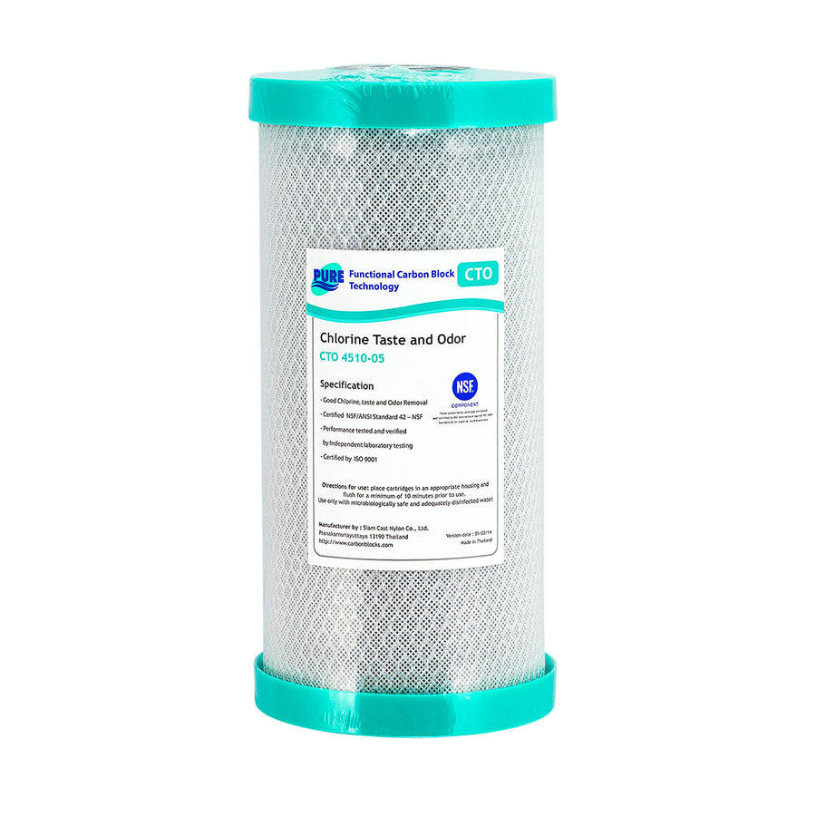 Filter Systems Australia 5 Micron Coconut Carbon Block Water Filter Cartridge 10" x 4.5" (GT4-13CTO)