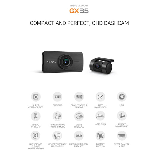 FineVu GX35 Dash Camera - One / Two Channel