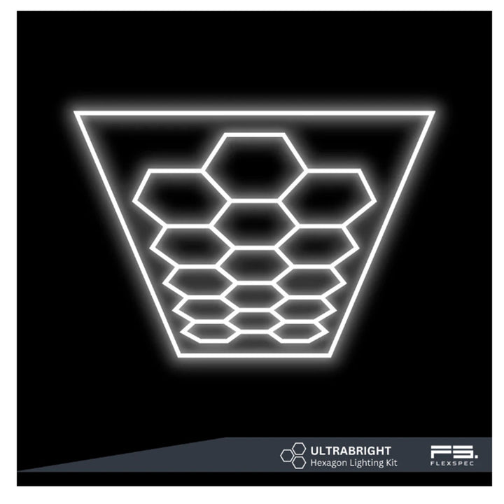 FlexSpec UltraBright 15 Hexagon Grid Light Kit (with Border) – 2433x4840mm – Regular