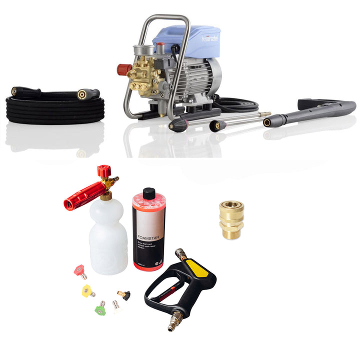 Kranzle KHD7/122TS Pressure Washer with BAR Short Trigger Gun, Snow Foam Cannon & Foamstar Shampoo Bundle (*)