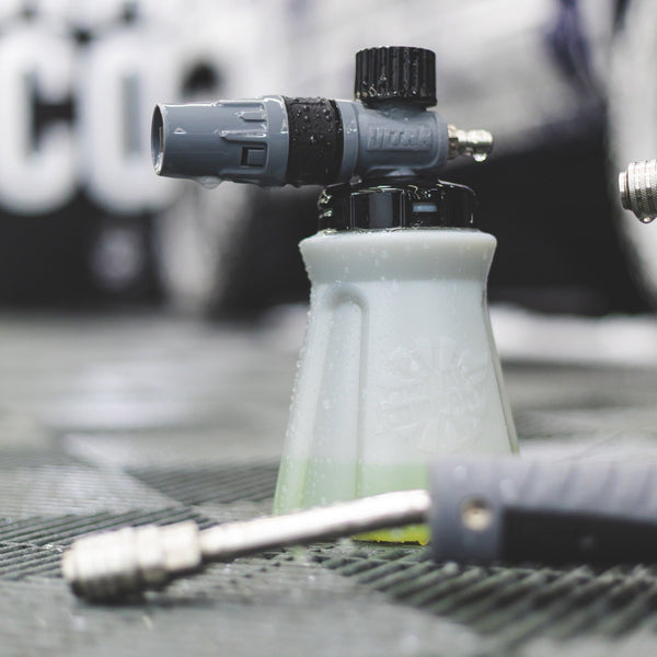 Close-up of the Ultra H2O Foam Cannon with the Spray Wand quick disconnect