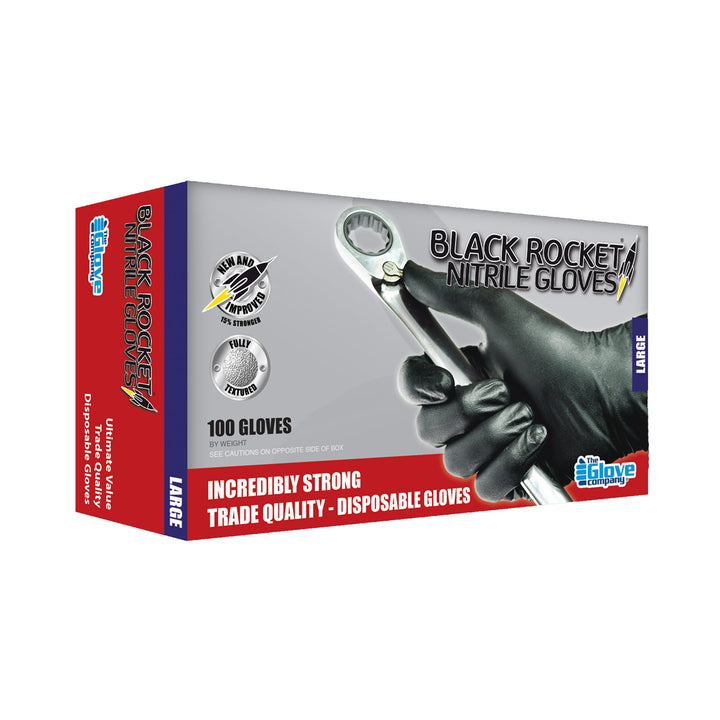 The Glove Company Black Rocket Nitrile Disposable Gloves - 100 Pieces