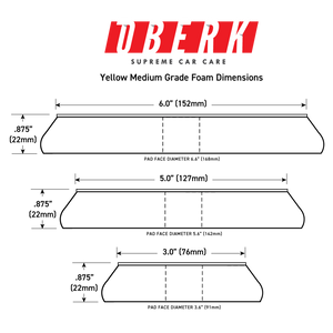 Oberk Single Step Cut & Polish Foam Pad Medium Grade - 3"/5"/6"